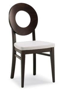 SE 47 / U, Wooden chair, covered in faux leather, modern style, for dining rooms