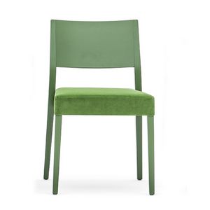 Sintesi 01513, Chair in solid wood, upholstered seat, modern style