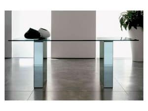 Area, Dining table with glass top, lacquered structure