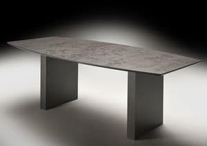 Bull fixed, Design table in steel and ceramic, for residential use