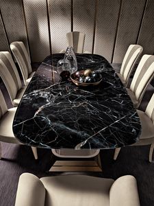 Diamond table, Table with marble effect glass top