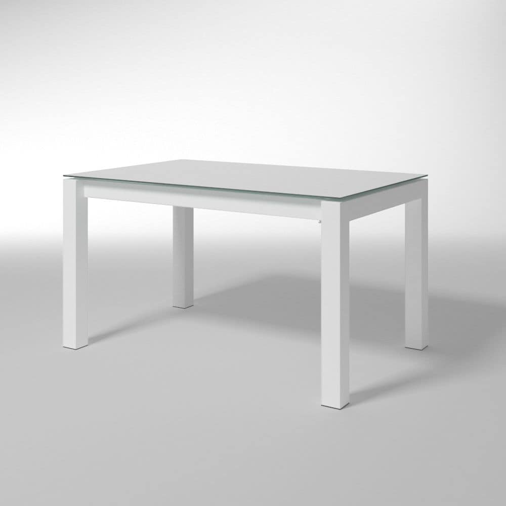 Doris, Rectangular table with glass top, for modern kitchens