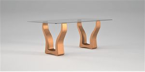 Evan, Dining table, stone and glass