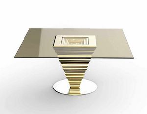 Frames Art. T13, Elegant table with bronzed crystal top