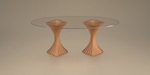 Imana, Dining table with oval glass