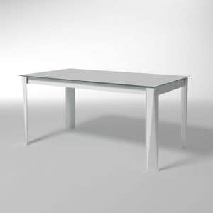 Romeo, Extensible table, glass top, for dining room