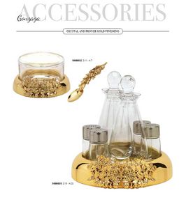 Dining table accessories, 24kt gold plated table accessories.