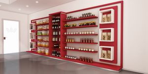 Revolution - shelving unit for bakeries, Equipped wall for bakery and food shops