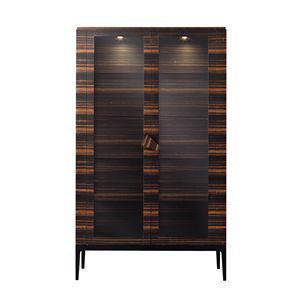 701702 Zarafa, Ebony display cabinet, with smoked glass shelves