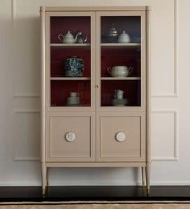 Agata, Display cabinet in solid wood, in classic contemporary style