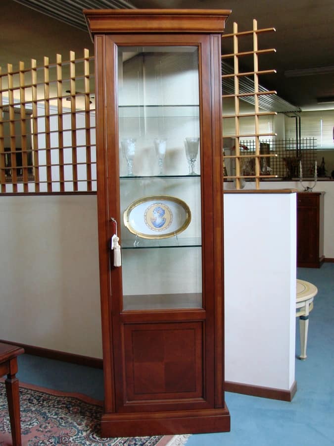 Single Door Showcase With Glass Shelves Idfdesign