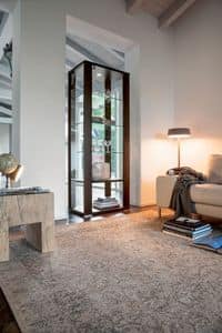 AURORA, Showcase with glass shelves for living room
