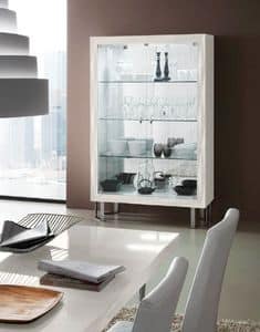 Diamante Art. 38.114, Display cabinet with 2 glass doors, in contemporary style
