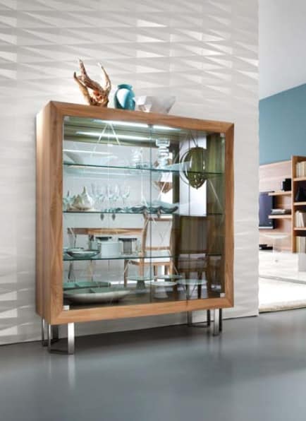 Display Cabinet With Door In, Glass Mirror Display Cabinet