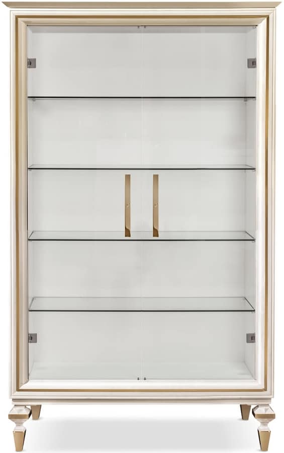 Diamante glass cupboard, Display cabinet with crystal shelves