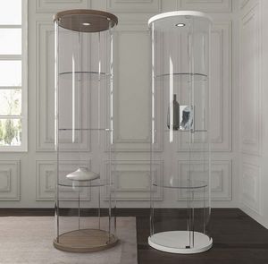 Display 02, Display cabinet with round wooden base