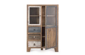 Display cabinet 2A-3C Modez, Display cabinet with natural rustic finish