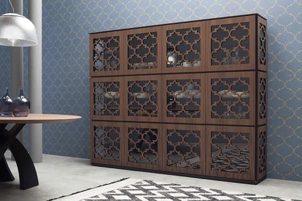 MARRAKESH, Wooden display cabinet in Middle Eastern style