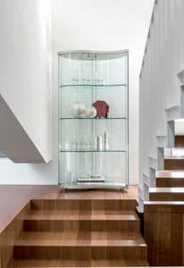 OREGINA, Display cabinet in tempered glass, various finishes