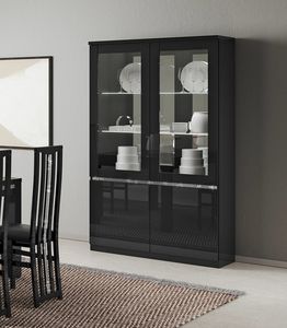 Roma 2 doors display cabinet, Lacquered display cabinet for modern dining room
