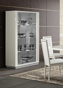 Roma Slim display cabinet, Showcases with smoke gray glass doors
