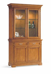 Villa Borghese display cabinet 7374, Cabinet with display unit, for living room