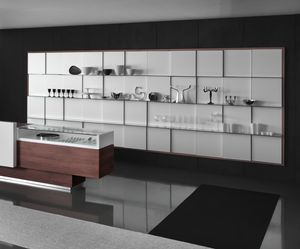 Revolution - wall unit for gifts stores, Wall display unit with glass shelves