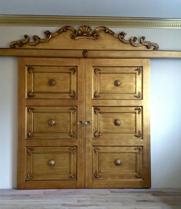 Art. Alexander door, Door for masonry, rich carving, gold leaf finish