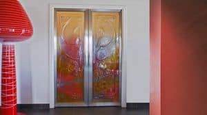BAI.07, Door with double opening, with colourful glass