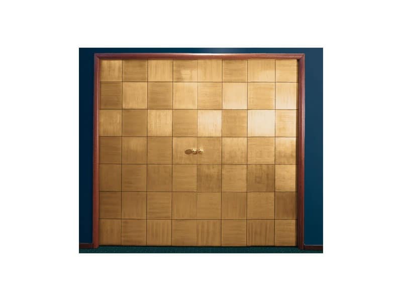 Century, Sliding door, checkerboard pattern, gold leaf applied by hand