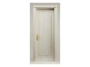 Este, Doors for hotel, brushed white wood, gold leaf decorations