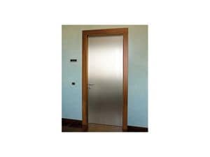 Gallery, Door in brushed aluminum, rosewood frame, for home office and hotel