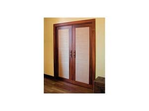 Luxury, Sliding double doors concealed, made in rosewood and fireproof fabric