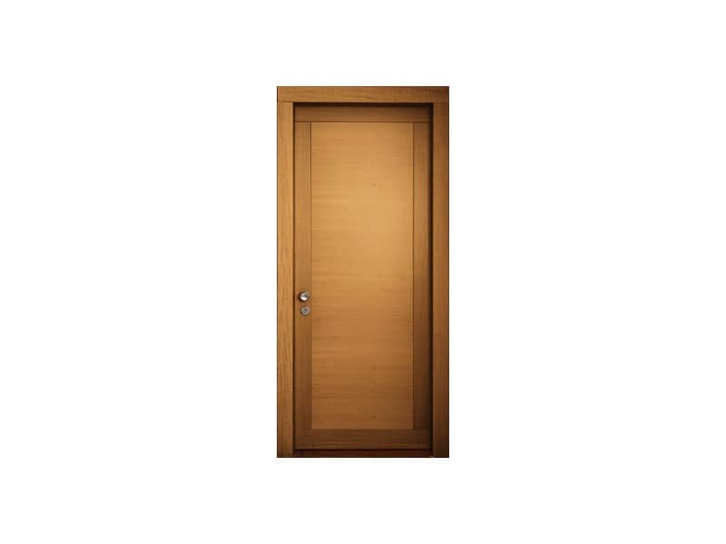 Sintesi, Soundproof door, made of wood with light walnut finish, contemporary design