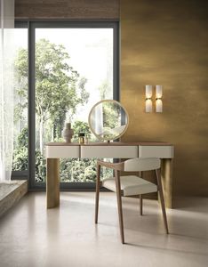 Glamis vanity table, Dressing table with drawer and round mirror