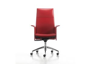 519, Office chair with high back, in leather