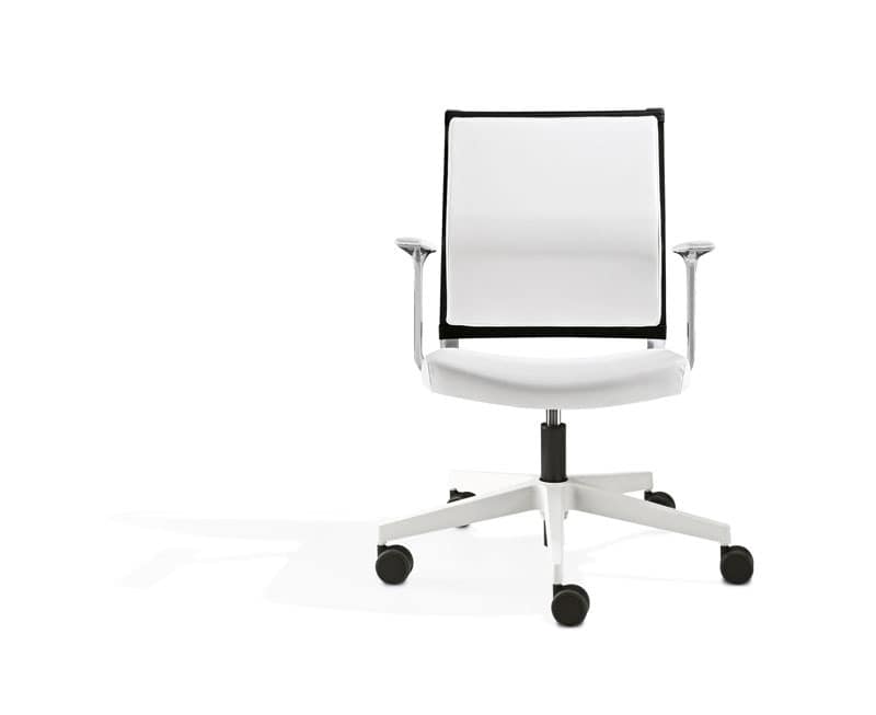 KosmoPlus, Directional chair with armrests, aluminum frame