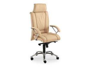 Lido high executive 50810, Presidential office armchair in leather, with headrest