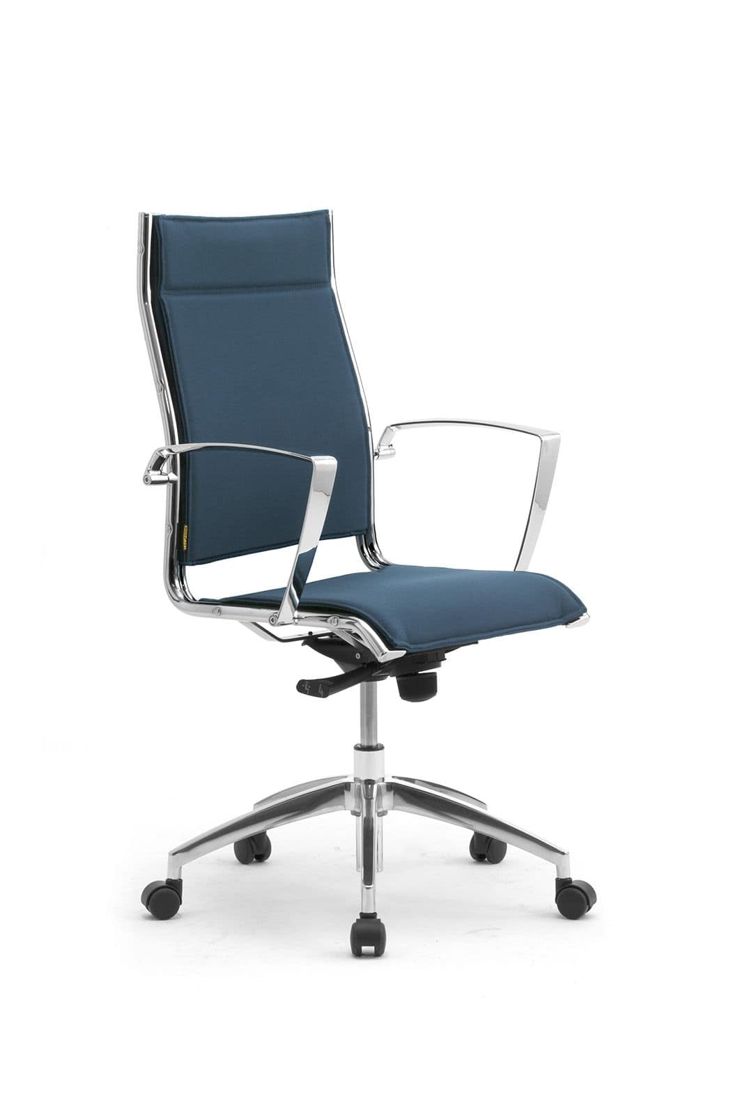Origami X, Padded chair for office with aluminum armrests