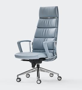 TRENDY FIRST CLASS, Leather armchair, refined design, for manager office