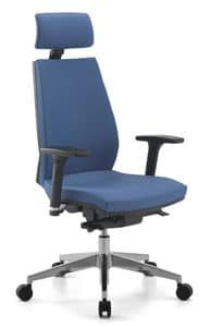Venus 01 PT, Task chair with high backrest and headrest, for office
