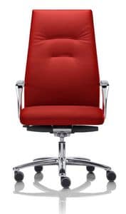 YOUSTER, Directional chair with wheels and armrests, for Office