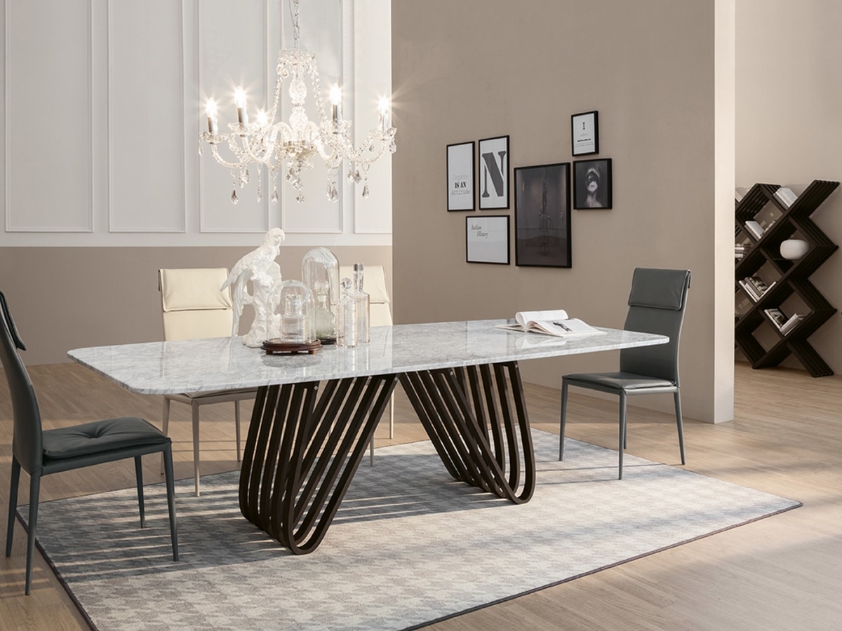 ARPA, Extendable or fixed table, with glass, wood, marble or ceramic top