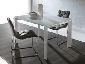 Art. 629 Silver, Modern extendible table with triangular legs