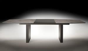 Bull extendable, Extendable table in steel and ceramic, for restaurants
