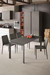 CENTAURO 110 TA172, Modern table with tempered glass top ideal for modern kitchens