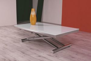 Etoile, Coffee table with glass top, height adjustable