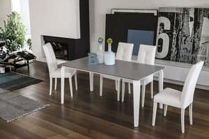 MAGELLANO TA401, Extendable table glass suitable for dining rooms modern