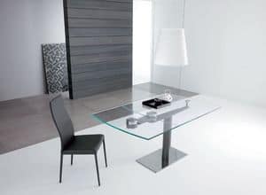 New Liberty 591 017, Extendable rectangular table, glass top