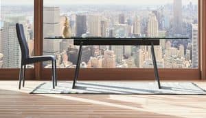 Nita, Table with tempered glass top